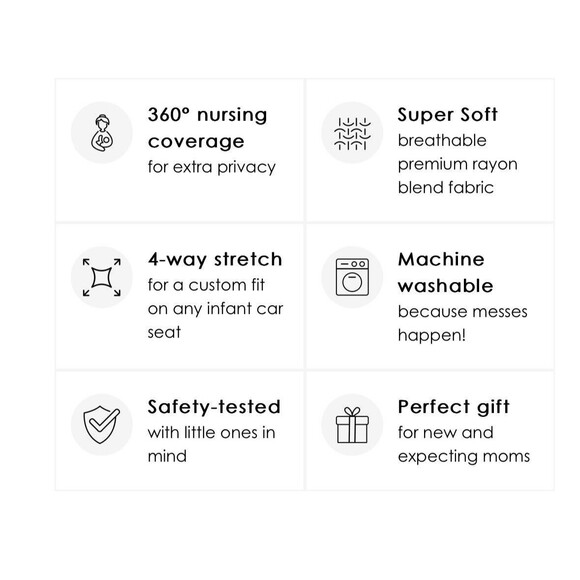 Milk Snob 5 in 1 Nursing Cover And Car Seat Cover - Gray Striped - Picture 6 of 6